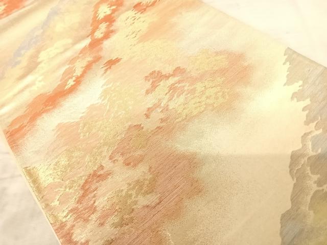 平和屋着物◎六通柄袋帯　樹林文　金糸　正絹　逸品　AAAY8516yx