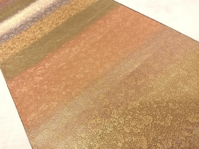 平和屋着物◎佐賀錦　六通柄袋帯　霞文　金糸　正絹　逸品　AAAY8567yx