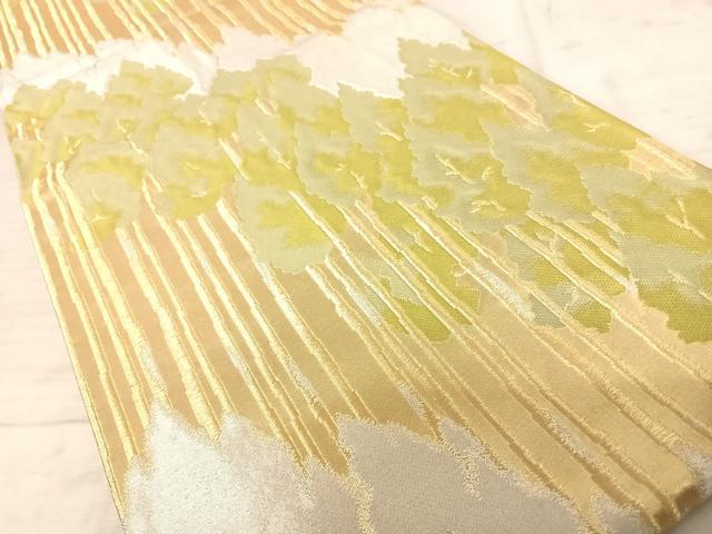 平和屋着物◎六通柄袋帯　樹林文　金銀糸　正絹　逸品　AAAY8571yx