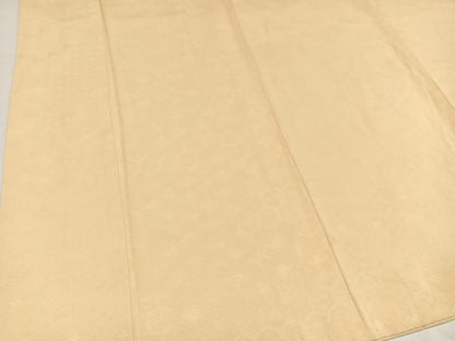 平和屋着物●上質な色無地 吉祥草花地紋 蜂蜜色 正絹 逸品 AAAY8605ph