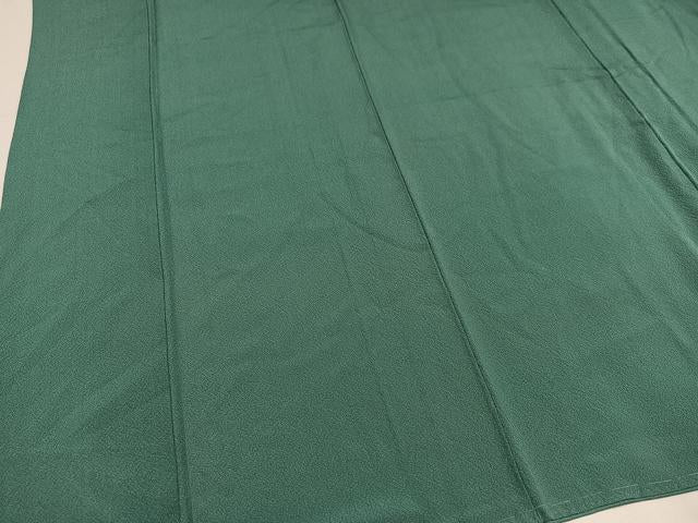 平和屋着物●上質な色無地　京舞草木　青碧色　正絹　逸品　AAAY8608ph