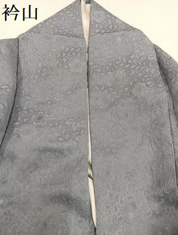 平和屋着物●上質な色無地　辻が花地紋　暁鼠色　正絹　逸品　AAAY8609ph