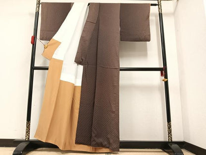 平和屋着物●上質な小紋　間道　ますいわ屋扱い　正絹　逸品　AAAY8618ph