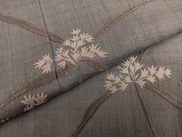 平和屋着物●色留訪問着 紬地 刺繍 草花文 正絹 逸品 AAAY8632ph