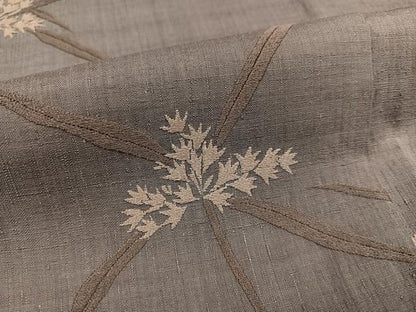 平和屋着物●色留訪問着 紬地 刺繍 草花文 正絹 逸品 AAAY8632ph
