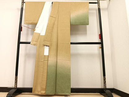 平和屋着物●江戸小紋 訪問着 鮫小紋柄 暈し染め 正絹 逸品 AAAY8666ph