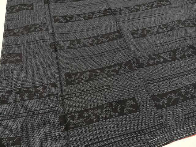 平和屋着物●結城紬　80亀甲　横段文　正絹　逸品　未使用　AAAY8672ph