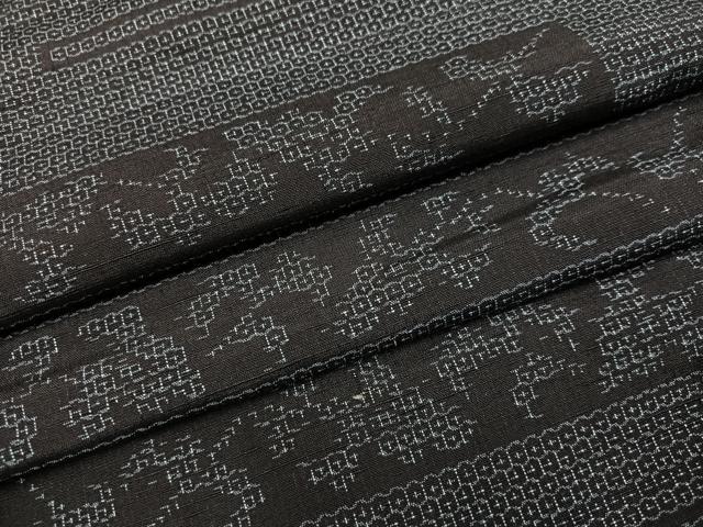 平和屋着物●結城紬　80亀甲　横段文　正絹　逸品　未使用　AAAY8672ph