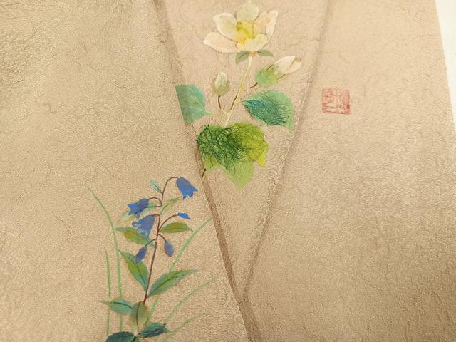 平和屋着物●豪華色留袖 京友禅 大矢博司 手描き 草花文 正絹 逸品 AAAY8680ph