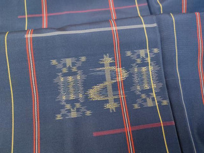 平和屋着物■上質な紬　絣模様　正絹　逸品　AAAY8702fw