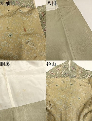 平和屋着物●訪問着 型染め 花唐草文 暈し染め 正絹 逸品 AAAY8924ph