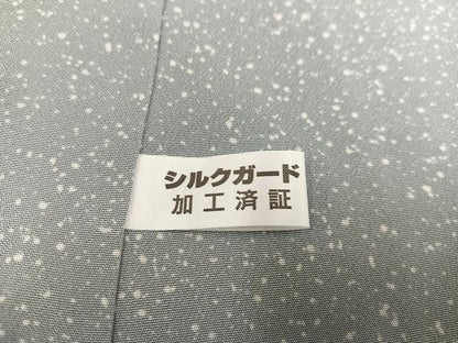 平和屋着物●江戸小紋 万筋 銀鼠色×薄卵色 正絹 逸品 未使用 AAAY8931ph