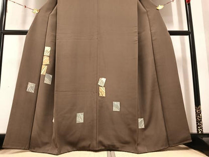 平和屋着物●訪問着 駒刺繍 色紙文 金彩 正絹 逸品 AAAY8936ph