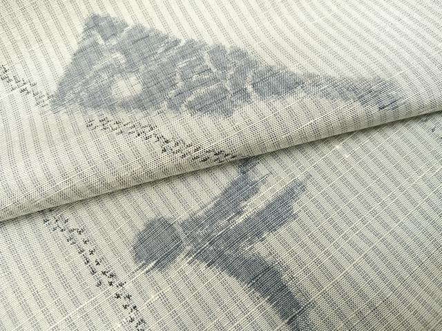 平和屋着物●上質な紬　凧揚げ　羽つき　正絹　逸品　AAAY8947ph