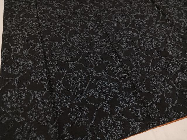 平和屋着物●結城紬 80亀甲 花唐草文 正絹 逸品 AAAY8950ph