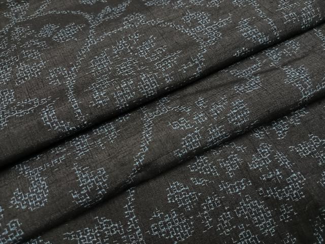平和屋着物●結城紬 80亀甲 花唐草文 正絹 逸品 AAAY8950ph