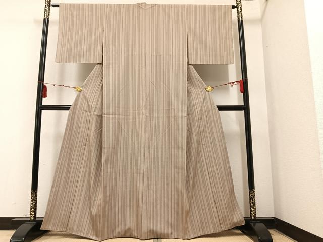 平和屋着物●お召 竹縞 正絹 逸品 AAAY8955ph
