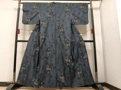 平和屋着物●本場大島紬　カタス7マルキ　総絣　枝花文　正絹　逸品　AAAY8962ph