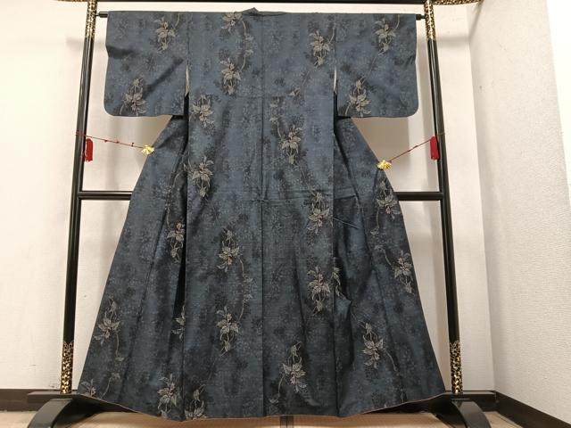 平和屋着物●本場大島紬　カタス7マルキ　総絣　枝花文　正絹　逸品　AAAY8962ph