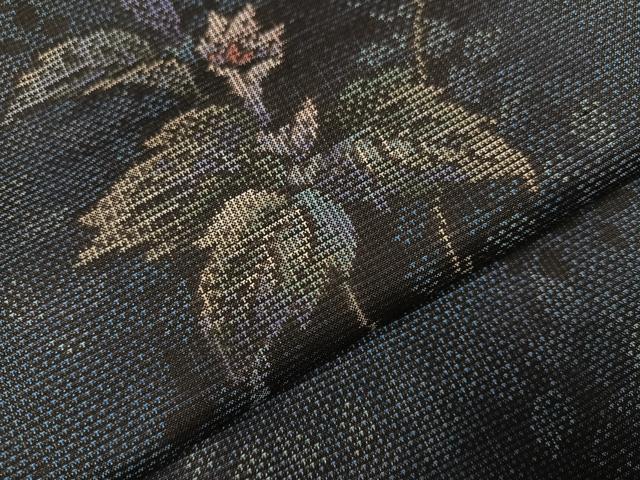 平和屋着物●本場大島紬　カタス7マルキ　総絣　枝花文　正絹　逸品　AAAY8962ph