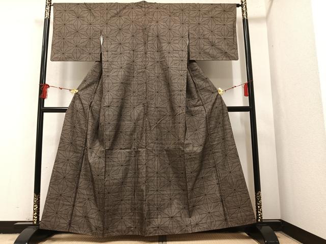 平和屋着物●本場大島紬　カタス9マルキ　麻の葉文様　ますいわ屋扱い　正絹　逸品　AAAY8963ph