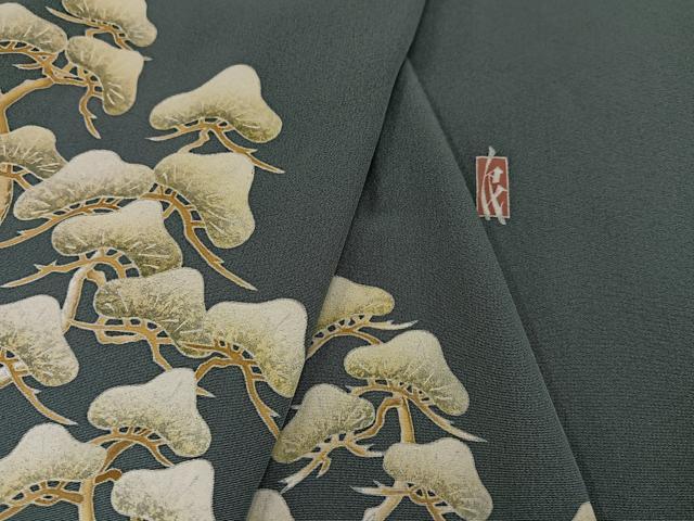 平和屋着物●本加賀友禅作家 鬼島 武司 色留袖 松文 正絹 逸品 AAAY8966ph