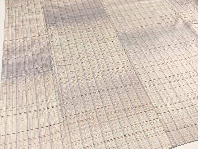 平和屋着物●極上　本場縞大島紬　格子　川野織物　証紙付き　ロング丈　正絹　逸品　AAAY8968ph