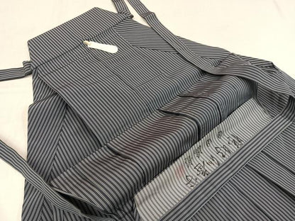平和屋着物●男性　人間国宝　甲田綏郎　精好仙台平　馬乗り袴　縞　正絹　逸品　AAAY8989ph