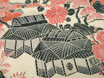 平和屋着物●名門　藤娘きぬたや・総絞り　振袖　風景花文　正絹　逸品　AAAY9007ck