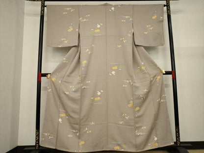 平和屋着物●創業460年・千總　小紋　友禅　梅　笹　金彩　正絹　逸品　未使用　AAAY9015ck