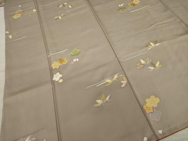 平和屋着物●創業460年・千總　小紋　友禅　梅　笹　金彩　正絹　逸品　未使用　AAAY9015ck