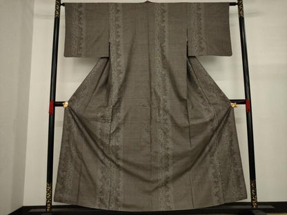 平和屋着物●本場大島紬 カタス9マルキ 草花間道 正絹 逸品 AAAY9023ck