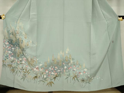 平和屋着物●訪問着　友禅　作家物　松竹梅　正絹　逸品　AAAY9034ck
