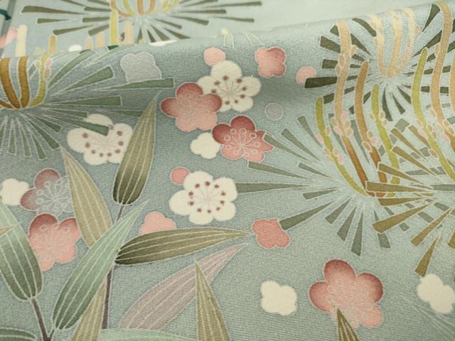 平和屋着物●訪問着　友禅　作家物　松竹梅　正絹　逸品　AAAY9034ck
