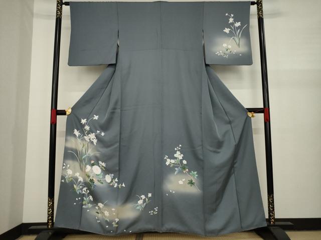 平和屋着物●訪問着　草花文　暈し染め　正絹　逸品　AAAY9036ck