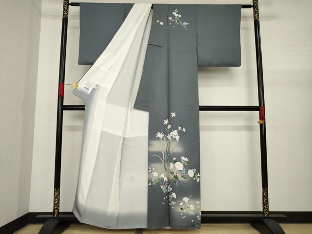 平和屋着物●訪問着　草花文　暈し染め　正絹　逸品　AAAY9036ck