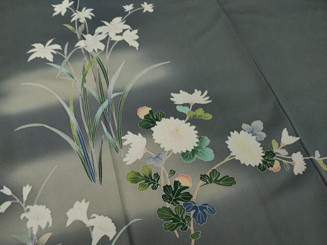 平和屋着物●訪問着　草花文　暈し染め　正絹　逸品　AAAY9036ck