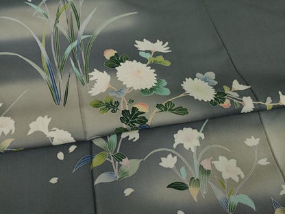 平和屋着物●訪問着　草花文　暈し染め　正絹　逸品　AAAY9036ck