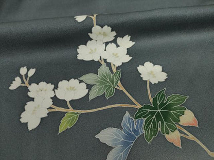 平和屋着物●訪問着　草花文　暈し染め　正絹　逸品　AAAY9036ck
