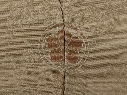 平和屋着物●京友禅 中井淳夫 お召 草花文 白茶色 正絹 逸品 AAAY9039ck
