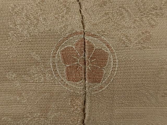 平和屋着物●京友禅 中井淳夫 お召 草花文 白茶色 正絹 逸品 AAAY9039ck