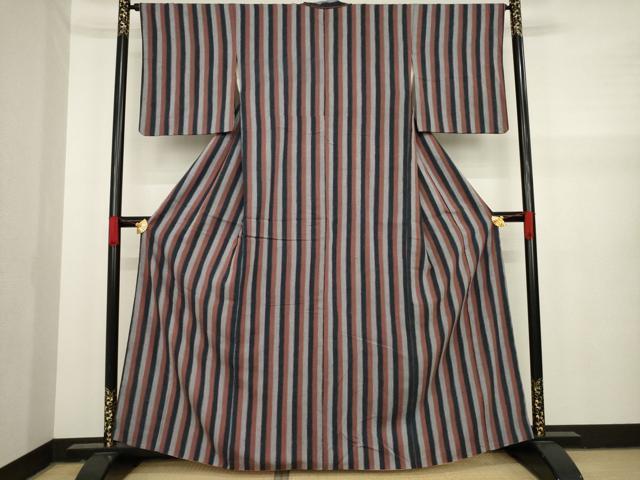 平和屋着物●上質な紬 縞 正絹 逸品 AAAY9051ck