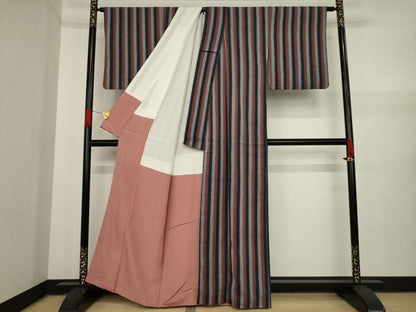 平和屋着物●上質な紬 縞 正絹 逸品 AAAY9051ck