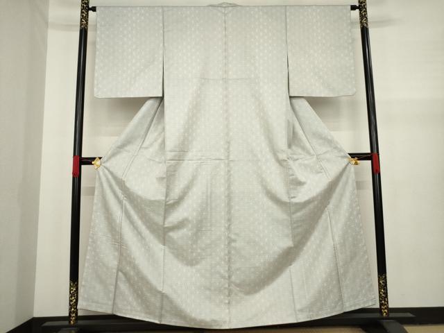 平和屋着物●お召　麻の葉文様　正絹　逸品　AAAY9055ck