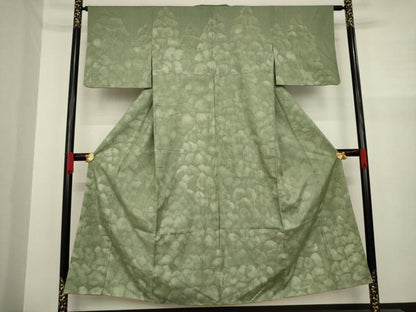 平和屋着物●訪問着　紬地　樹林文　正絹　逸品　AAAY9063ck