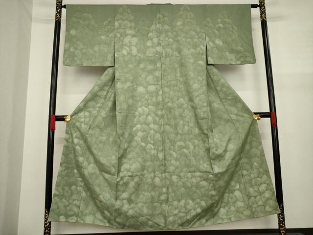 平和屋着物●訪問着　紬地　樹林文　正絹　逸品　AAAY9063ck