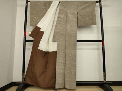 平和屋着物●上質な紬 松葉 正絹 逸品 AAAY9069ck