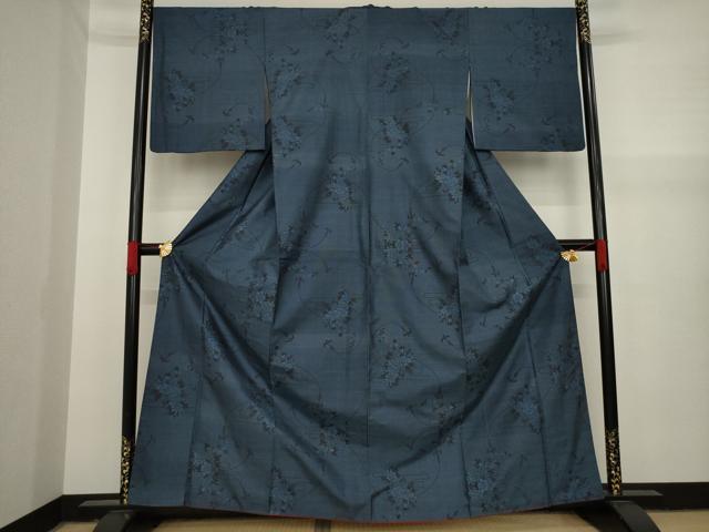 平和屋着物●本場大島紬 カタス9マルキ エ霞花文 正絹 逸品 AAAY9070ck