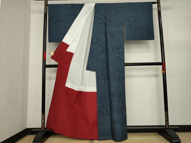 平和屋着物●本場大島紬 カタス9マルキ エ霞花文 正絹 逸品 AAAY9070ck