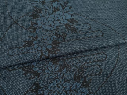 平和屋着物●本場大島紬 カタス9マルキ エ霞花文 正絹 逸品 AAAY9070ck